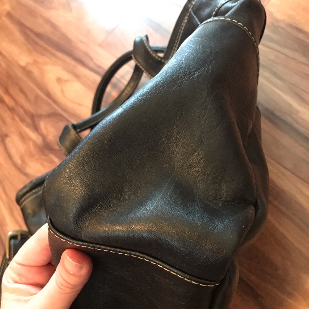 Levenger Black Leather St. Tropez Tote Bag - Picture 5 of 8